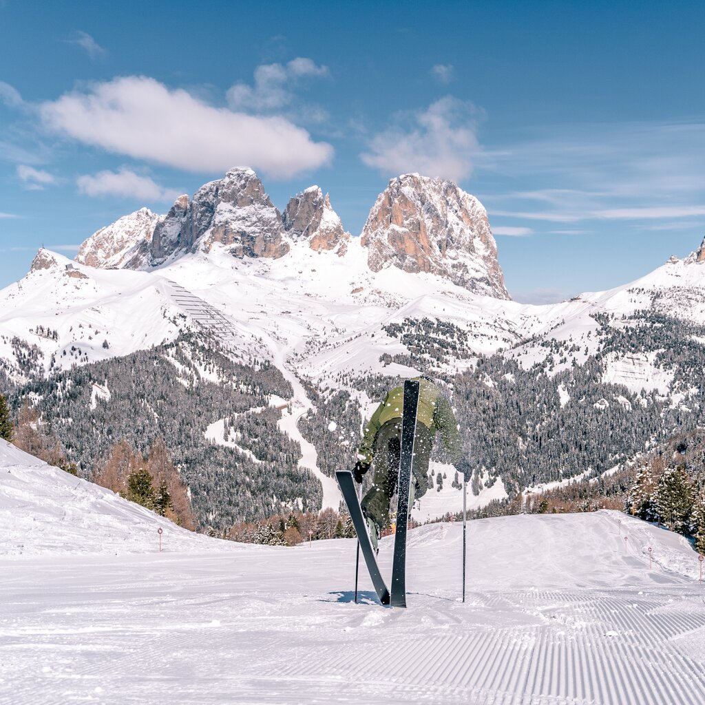 Divertimento sugli sci sulle Dolomiti | © Patricia Ramirez - Archivio Immagini ApT Val di Fassa